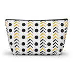 White and Gold Mudcloth Makeup Pouch - Redsoil