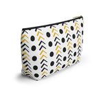 White and Gold Mudcloth Makeup Pouch - Redsoil