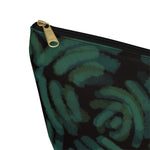 Green Batik Blur Pouch w T-bottom - Redsoil
