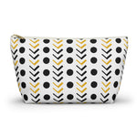 White and Gold Mudcloth Makeup Pouch - Redsoil