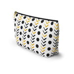 White and Gold Mudcloth Makeup Pouch - Redsoil