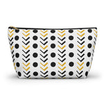 White and Gold Mudcloth Makeup Pouch - Redsoil