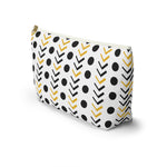 White and Gold Mudcloth Makeup Pouch - Redsoil