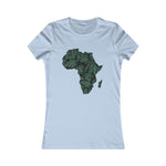 Women's Green Batik Blue Simple Tee - Redsoil