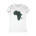 Women's Green Batik Blue Simple Tee - Redsoil