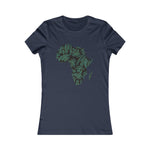 Women's Green Batik Blue Simple Tee - Redsoil
