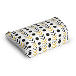 White and Gold Mudcloth Makeup Pouch - Redsoil