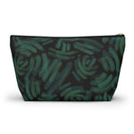 Green Batik Blur Pouch w T-bottom - Redsoil