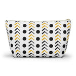 White and Gold Mudcloth Makeup Pouch - Redsoil