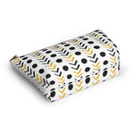 White and Gold Mudcloth Makeup Pouch - Redsoil