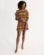 Kente Women's Open Shoulder Dress - Redsoil