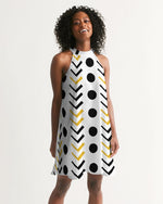 White Mudcloth Women's Halter Dress - Redsoil