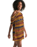 Kente Women's Open Shoulder Dress - Redsoil