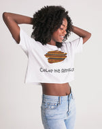 Kente brushstroke Women's Lounge Cropped Tee - Redsoil