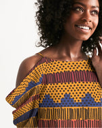 Kente Women's Open Shoulder Dress - Redsoil