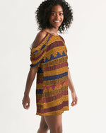 Kente Women's Open Shoulder Dress - Redsoil