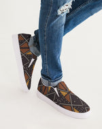 Mudcloth Print Men's Slip-On Canvas Shoe - Redsoil