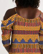 Kente Women's Open Shoulder Dress - Redsoil